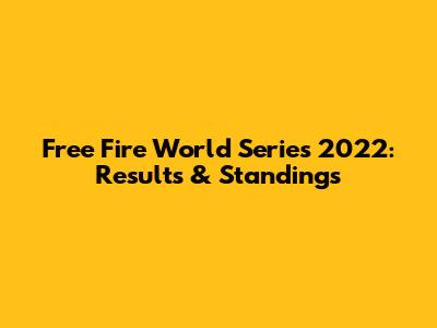 Free Fire World Series 2022: Results & Standings