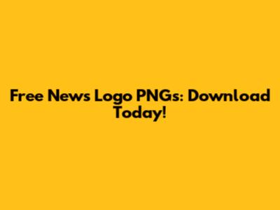 Free News Logo PNGs: Download Today!