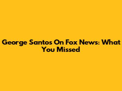 George Santos On Fox News: What You Missed