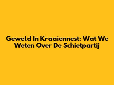 Geweld In Kraaiennest: Wat We Weten Over De Schietpartij