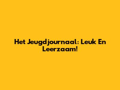 Het Jeugdjournaal: Leuk En Leerzaam!