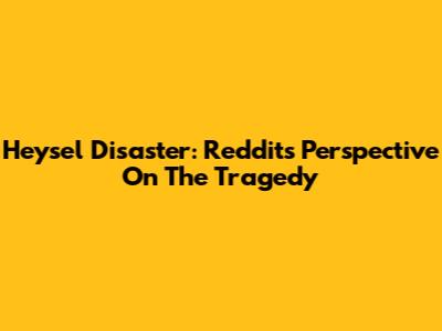 Heysel Disaster: Reddit's Perspective On The Tragedy