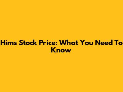 Hims Stock Price: What You Need To Know