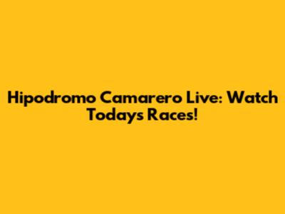 Hipodromo Camarero Live: Watch Today's Races!