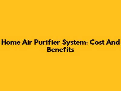 Home Air Purifier System: Cost And Benefits