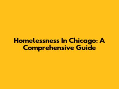 Homelessness In Chicago: A Comprehensive Guide