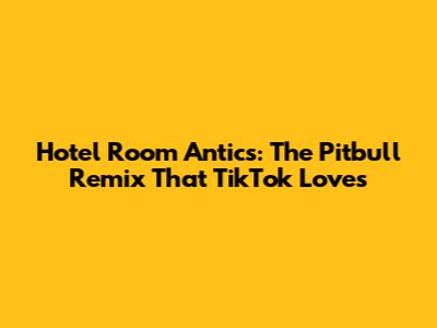 Hotel Room Antics: The Pitbull Remix That TikTok Loves