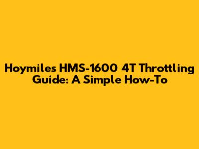 Hoymiles HMS-1600 4T Throttling Guide: A Simple How-To
