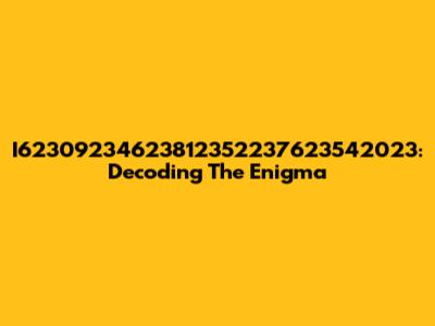 I62309234623812352237623542023: Decoding The Enigma
