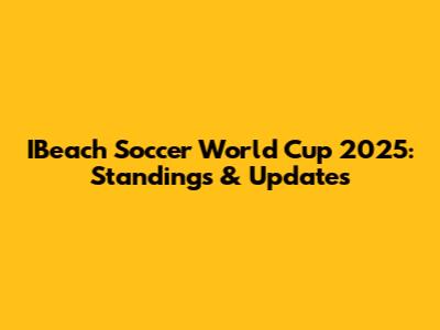 IBeach Soccer World Cup 2025: Standings & Updates