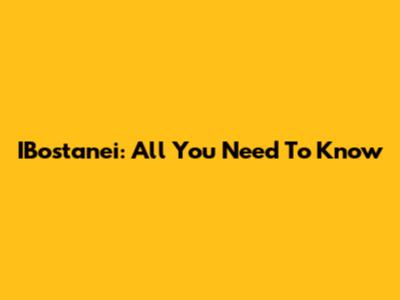 IBostanei: All You Need To Know