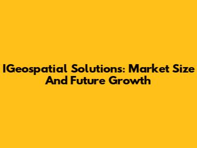 IGeospatial Solutions: Market Size And Future Growth