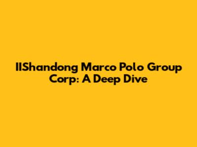 IIShandong Marco Polo Group Corp: A Deep Dive