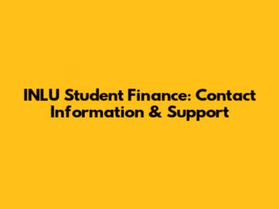 INLU Student Finance: Contact Information & Support