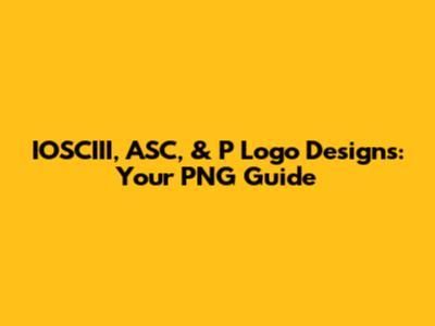 IOSCIII, ASC, & P Logo Designs: Your PNG Guide