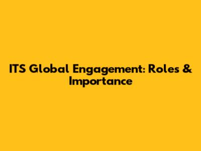 ITS Global Engagement: Roles & Importance