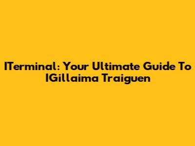ITerminal: Your Ultimate Guide To IGillaima Traiguen