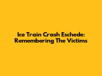 Ice Train Crash Eschede: Remembering The Victims
