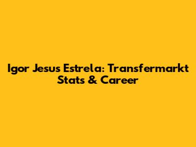 Igor Jesus Estrela: Transfermarkt Stats & Career