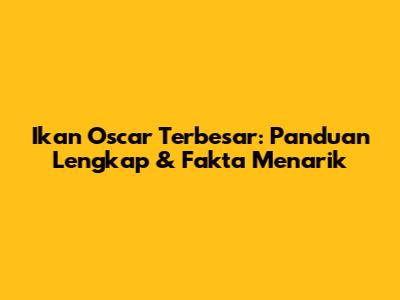 Ikan Oscar Terbesar: Panduan Lengkap & Fakta Menarik