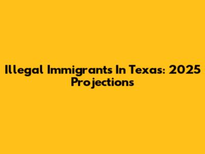 Illegal Immigrants In Texas: 2025 Projections