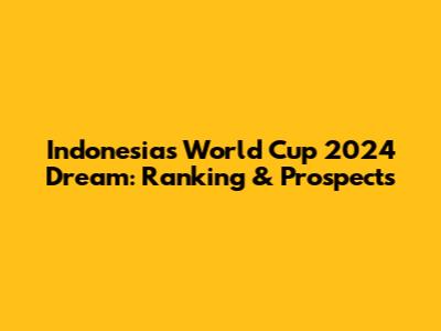 Indonesia's World Cup 2024 Dream: Ranking & Prospects