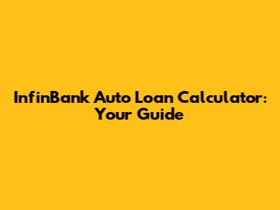 InfinBank Auto Loan Calculator: Your Guide