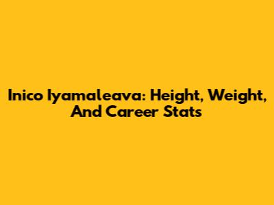 Inico Iyamaleava: Height, Weight, And Career Stats