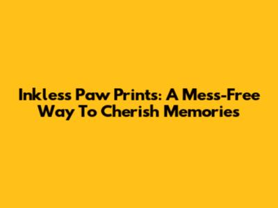 Inkless Paw Prints: A Mess-Free Way To Cherish Memories