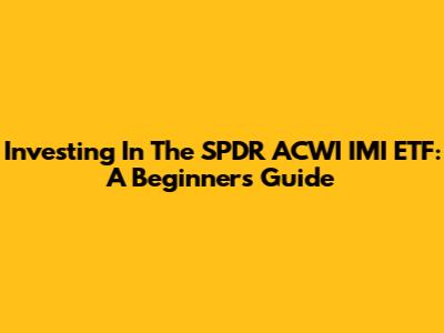 Investing In The SPDR ACWI IMI ETF: A Beginner's Guide
