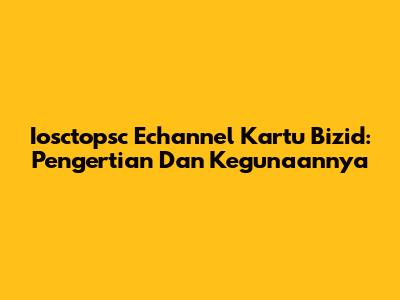 Iosctopsc Echannel Kartu Bizid: Pengertian Dan Kegunaannya