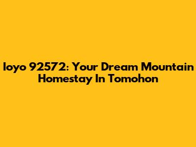 Ioyo 92572: Your Dream Mountain Homestay In Tomohon