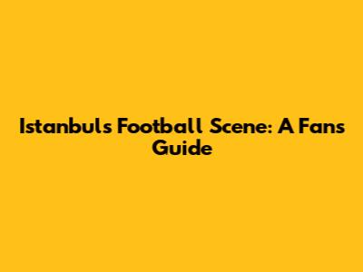 Istanbul's Football Scene: A Fan's Guide