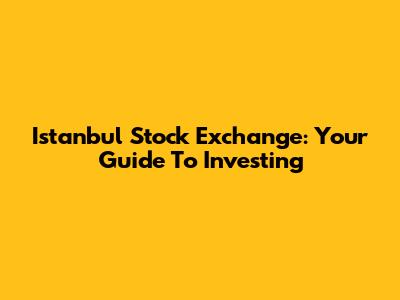 Istanbul Stock Exchange: Your Guide To Investing