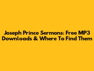 Joseph Prince Sermons: Free MP3 Downloads & Where To Find Them
