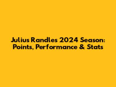 Julius Randle's 2024 Season: Points, Performance & Stats