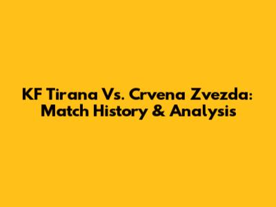 KF Tirana Vs. Crvena Zvezda: Match History & Analysis