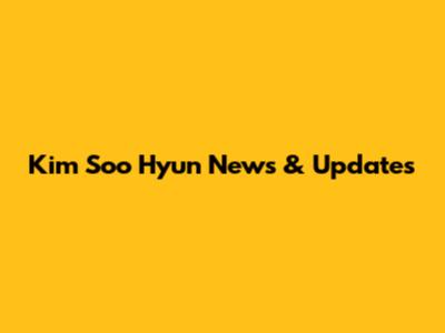 Kim Soo Hyun News & Updates