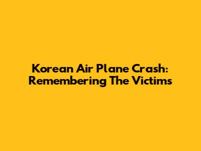 Korean Air Plane Crash: Remembering The Victims