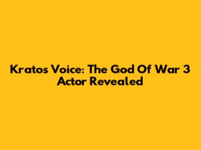Kratos' Voice: The God Of War 3 Actor Revealed