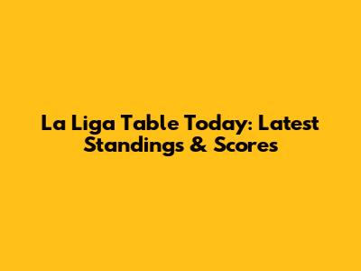 La Liga Table Today: Latest Standings & Scores