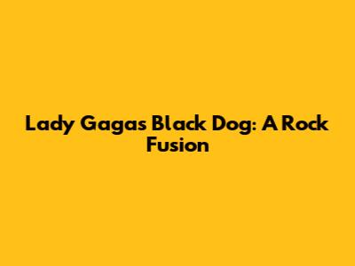 Lady Gaga's 'Black Dog': A Rock Fusion
