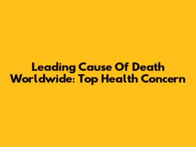 Leading Cause Of Death Worldwide: Top Health Concern