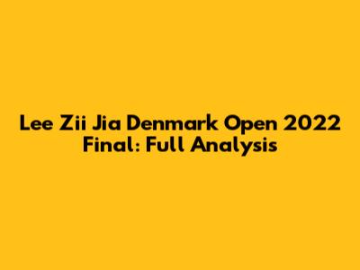Lee Zii Jia Denmark Open 2022 Final: Full Analysis