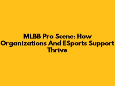 MLBB Pro Scene: How Organizations And ESports Support Thrive