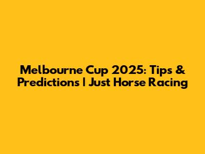 Melbourne Cup 2025: Tips & Predictions | Just Horse Racing