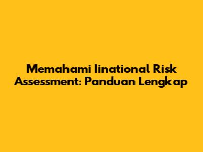 Memahami Iinational Risk Assessment: Panduan Lengkap