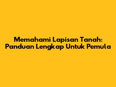 Memahami Lapisan Tanah: Panduan Lengkap Untuk Pemula