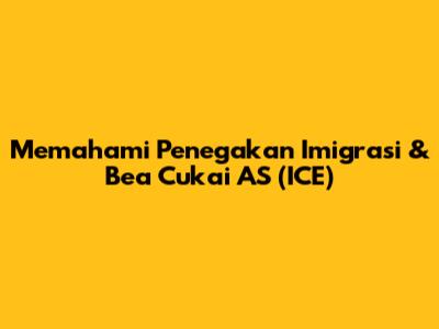 Memahami Penegakan Imigrasi & Bea Cukai AS (ICE)