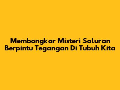 Membongkar Misteri Saluran Berpintu Tegangan Di Tubuh Kita